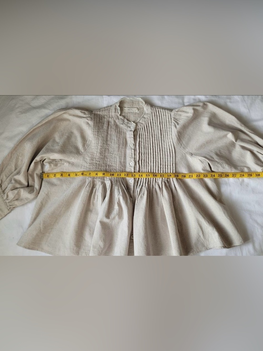 Vintage Mani Linen Peasant Top Size M - Picture 9 of 10